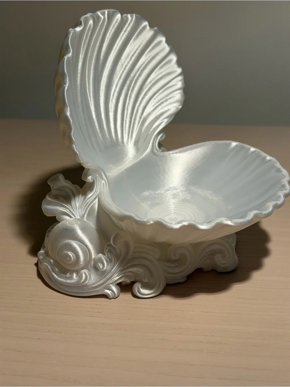 Silk White Decorative Shell & Heart Trinket Tray 3D Printed – Set of 2